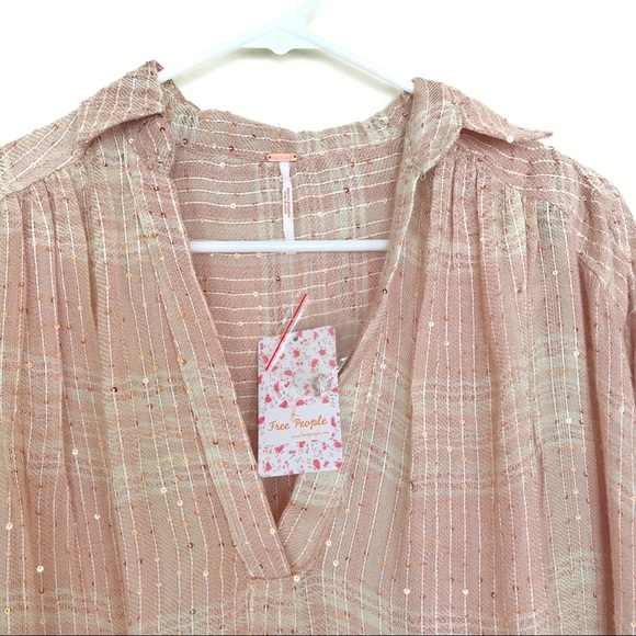 NWT Free People Sequin Pullover Flannel Tunic S - Picture 5 of 7